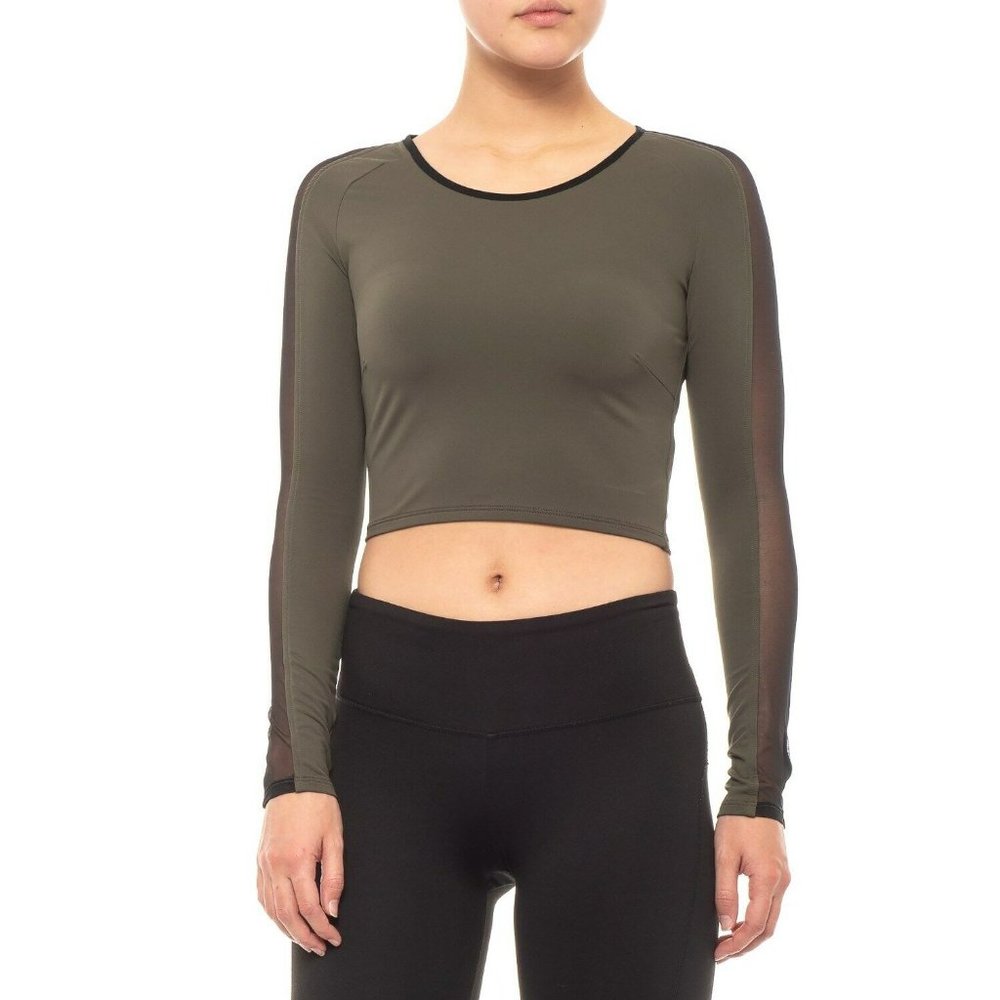 NWT Michi Bolt Mesh Trim Crop Top L